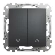 Schneider Electric SDD114114 redőnynyomó, antracit burkolattal, rugós bekötés, kerét nélkül, süllyesztett, 10A 250V IP20 (Sedna Design / Elements)