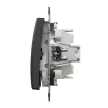Schneider Electric SDD114116 váltóérintkezős nyomó (N106), antracit burkolattal, rugós bekötés, kerét nélkül, süllyesztett, 10A 250V IP20 (Sedna Design / Elements)