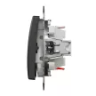 Schneider Electric SDD114118 kettős nyomó, antracit burkolattal, rugós bekötés, kerét nélkül, süllyesztett, 10A 250V IP20 (Sedna Design / Elements)