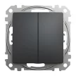 Schneider Electric SDD114118 kettős nyomó, antracit burkolattal, rugós bekötés, kerét nélkül, süllyesztett, 10A 250V IP20 (Sedna Design / Elements)