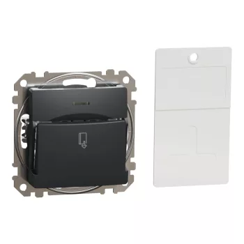   Schneider Electric SDD114121 kártyás kapcsoló, antracit burkolattal, rugós bekötés, kerét nélkül, süllyesztett, 10A 250V IP20 (Sedna Design / Elements)