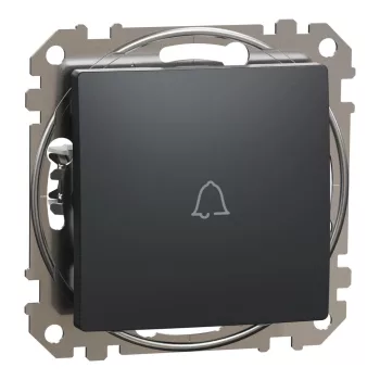   Schneider Electric SDD114131 egypólusú nyomó (N101), antracit burkolattal, csengőjellel, rugós bekötés, kerét nélkül, süllyesztett, 10A 250V IP20 (Sedna Design / Elements)