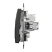Schneider Electric SDD114131L egypólusú nyomó (N101), antracit burkolattal, kék jelzőfénnyel, csengőjellel, rugós bekötés, kerét nélkül, süllyesztett, 10A 250V IP20 (Sedna Design / Elements)