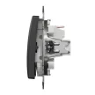 Schneider Electric SDD114131 egypólusú nyomó (N101), antracit burkolattal, csengőjellel, rugós bekötés, kerét nélkül, süllyesztett, 10A 250V IP20 (Sedna Design / Elements)