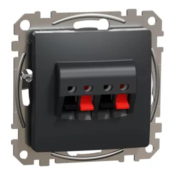   Schneider Electric SDD114411 sztereó hangszóró-csatlakozóaljzat, antracit burkolattal, keret nélkül, csavaros bekötés (Sedna Design / Elements)