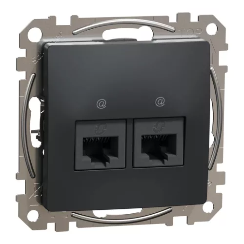 Schneider Sedna SDD114452 2x RJ45 Cat5e UTP adatcsatlakozó aljzat antracit
