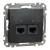 Schneider Electric SDD114462 Informatikai csatlakozóaljzat 2xRJ45, Cat6 UTP, antracit burkolattal, keret nélkül, csavaros bekötés (Sedna Design / Elements)