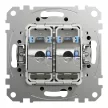 Schneider Sedna SDD114462S 2x RJ45 Cat6 STP adatcsatlakozó aljzat antracit