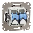 Schneider Electric SDD114462 Informatikai csatlakozóaljzat 2xRJ45, Cat6 UTP, antracit burkolattal, keret nélkül, csavaros bekötés (Sedna Design / Elements)
