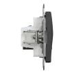 Schneider Electric SDD114462 Informatikai csatlakozóaljzat 2xRJ45, Cat6 UTP, antracit burkolattal, keret nélkül, csavaros bekötés (Sedna Design / Elements)