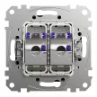 Schneider Sedna SDD114467S 2x RJ45 Cat6A STP adatcsatlakozó aljzat antracit