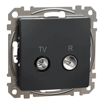   Schneider Electric SDD114471R végzáró TV-Rádió csatlakozóaljzat 4 dB(TV) 10 dB(Rádió) , antracit burkolattal, keret nélkül, csavaros bekötés (Sedna Design / Elements)