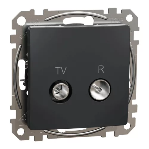 Schneider Electric SDD114471R végzáró TV-Rádió csatlakozóaljzat 4 dB(TV) 10 dB(Rádió) , antracit burkolattal, keret nélkül, csavaros bekötés (Sedna Design / Elements)