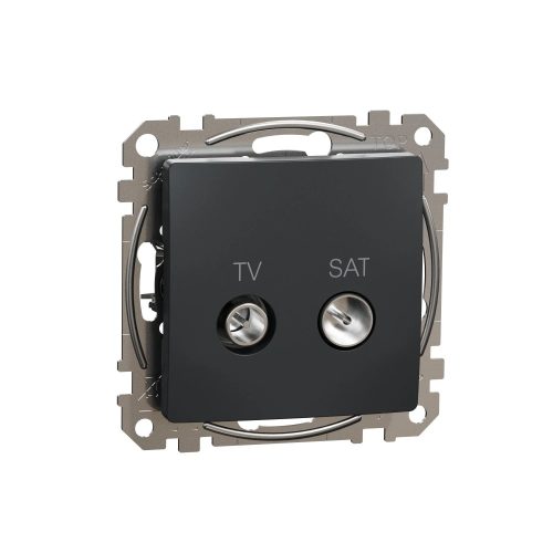 Schneider Electric SDD114471S végzáró TV-SAT csatlakozóaljzat 4 dB(TV) 1 dB (SAT),antracit burkolattal, keret nélkül, csavaros bekötés (Sedna Design / Elements)