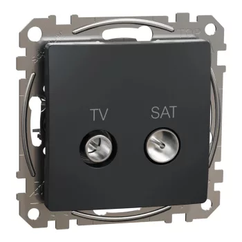   Schneider Electric SDD114474S átmenő TV-SAT csatlakozóaljzat 7 dB(TV) 3 dB (SAT), antracit burkolattal, keret nélkül, csavaros bekötés (Sedna Design / Elements)