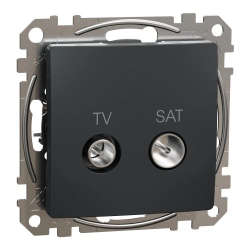 Schneider Electric SDD114474S átmenő TV-SAT csatlakozóaljzat 7 dB(TV) 3 dB (SAT), antracit burkolattal, keret nélkül, csavaros bekötés (Sedna Design / Elements)