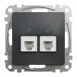 Schneider Sedna SDD114492 2x RJ11 telefonaljzat antracit süllyesztett