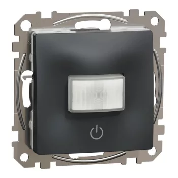  Schneider Electric SDD114504 Nyomógombos mozgásérzékelő, antracit burkolattal, keret nélkül, 10 A 230 V AC, 160°, csavaros bekötés (Sedna Design / Elements)