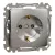 Schneider Electric Sedna SDD170026U földelt csatlakozóaljzat (dugalj), 2P+F, szálcsiszolt alumínium burkolattal, rugós bekötés, keret nélkül, süllyesztett, 16A 250V IP20 (Sedna Design / Elements)