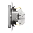 Schneider Electric Sedna SDD170026U földelt csatlakozóaljzat (dugalj), 2P+F, szálcsiszolt alumínium burkolattal, rugós bekötés, keret nélkül, süllyesztett, 16A 250V IP20 (Sedna Design / Elements)