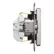 Schneider Electric Sedna SDD170026U földelt csatlakozóaljzat (dugalj), 2P+F, szálcsiszolt alumínium burkolattal, rugós bekötés, keret nélkül, süllyesztett, 16A 250V IP20 (Sedna Design / Elements)
