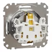 Schneider Electric Sedna SDD170026U földelt csatlakozóaljzat (dugalj), 2P+F, szálcsiszolt alumínium burkolattal, rugós bekötés, keret nélkül, süllyesztett, 16A 250V IP20 (Sedna Design / Elements)