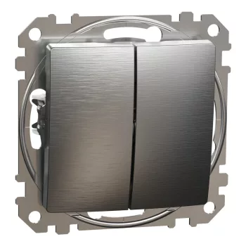   Schneider Electric SDD170105U csillárkapcsoló (105), szálcsiszolt alumínium burkolattal, rugós bekötés, kerét nélkül, süllyesztett, 10A 250V IP20 (Sedna Design / Elements)