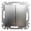 Schneider Electric SDD170105U csillárkapcsoló (105), szálcsiszolt alumínium burkolattal, rugós bekötés, kerét nélkül, süllyesztett, 10A 250V IP20 (Sedna Design / Elements)