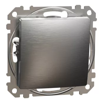   Schneider Electric SDD170106U váltókapcsoló (106), szálcsiszolt alumínium burkolattal, rugós bekötés, kerét nélkül, süllyesztett, 10A 250V IP20 (Sedna Design / Elements)