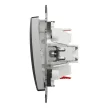 Schneider Electric SDD170107U keresztkapcsoló (107), szálcsiszolt alumínium burkolattal, rugós bekötés, kerét nélkül, süllyesztett, 10A 250V IP20 (Sedna Design / Elements)