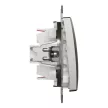 Schneider Electric SDD170108U kettős váltóérintkezős kapcsoló (106+6), szálcsiszolt alumínium burkolattal, rugós bekötés, kerét nélkül, süllyesztett, 10A 250V IP20 (Sedna Design / Elements)