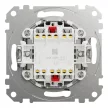Schneider Electric SDD170108U kettős váltóérintkezős kapcsoló (106+6), szálcsiszolt alumínium burkolattal, rugós bekötés, kerét nélkül, süllyesztett, 10A 250V IP20 (Sedna Design / Elements)