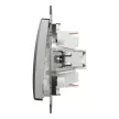 Schneider Electric SDD170108U kettős váltóérintkezős kapcsoló (106+6), szálcsiszolt alumínium burkolattal, rugós bekötés, kerét nélkül, süllyesztett, 10A 250V IP20 (Sedna Design / Elements)