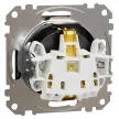 Schneider Electric Sedna SDD172026U földelt csatlakozóaljzat (dugalj), 2P+F, szálcsiszolt titánium burkolattal, rugós bekötés, keret nélkül, süllyesztett, 16A 250V IP20 (Sedna Design / Elements)