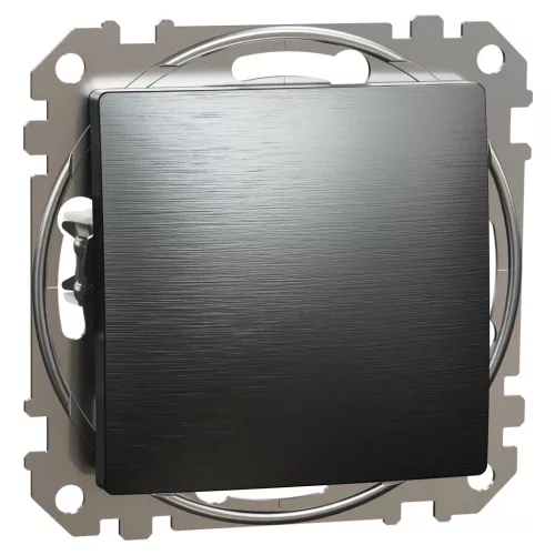 Schneider Electric SDD172101U egypólusú kapcsoló (101), szálcsiszolt titánium burkolattal, rugós bekötés, kerét nélkül, süllyesztett, 10A 250V IP20 (Sedna Design / Elements)