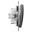 Schneider Electric SDD172107U keresztkapcsoló (107), szálcsiszolt titánium burkolattal, rugós bekötés, kerét nélkül, süllyesztett, 10A 250V IP20 (Sedna Design / Elements)