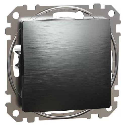 Schneider Electric SDD172111U egypólusú nyomó (N101), szálcsiszolt titánium burkolattal, rugós bekötés, kerét nélkül, süllyesztett, 10A 250V IP20 (Sedna Design / Elements)