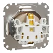 Schneider Electric Sedna SDD180022U földelt csatlakozóaljzat (dugalj), biztonsági zsaluval (gyermekvédelemmel), 2P+F, nyír burkolattal, rugós bekötés, keret nélkül, süllyesztett, 16A 250V IP20 (Sedna Design / Elements)