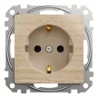 Schneider Electric Sedna SDD180022U földelt csatlakozóaljzat (dugalj), biztonsági zsaluval (gyermekvédelemmel), 2P+F, nyír burkolattal, rugós bekötés, keret nélkül, süllyesztett, 16A 250V IP20 (Sedna Design / Elements)