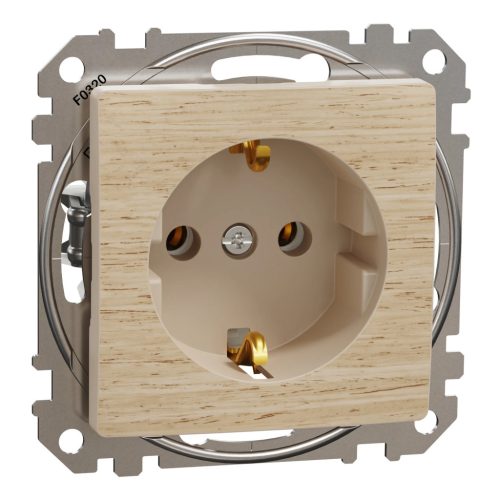 Schneider Electric Sedna SDD180026U földelt csatlakozóaljzat (dugalj), 2P+F, nyír burkolattal, rugós bekötés, keret nélkül, süllyesztett, 16A 250V IP20 (Sedna Design / Elements)