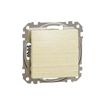   Schneider Electric SDD180101 egypólusú kapcsoló (101), nyír burkolattal, rugós bekötés, kerét nélkül, süllyesztett, 10A 250V IP20 (Sedna Design / Elements)