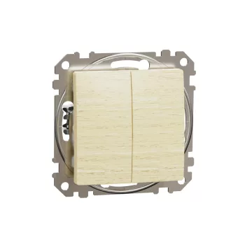   Schneider Electric SDD180105 csillárkapcsoló (105), nyír burkolattal, rugós bekötés, kerét nélkül, süllyesztett, 10A 250V IP20 (Sedna Design / Elements)