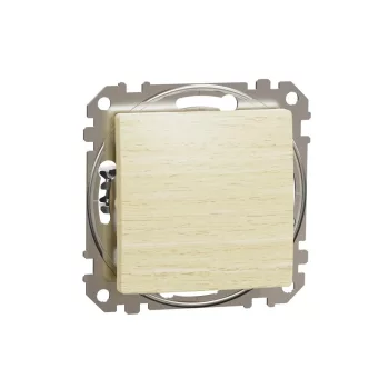   Schneider Electric SDD180106 váltókapcsoló (106), nyír burkolattal, rugós bekötés, kerét nélkül, süllyesztett, 10A 250V IP20 (Sedna Design / Elements)