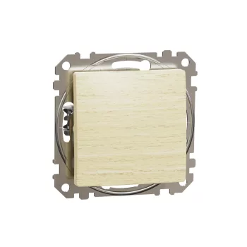   Schneider Electric SDD180107 keresztkapcsoló (107), nyír burkolattal, rugós bekötés, kerét nélkül, süllyesztett, 10A 250V IP20 (Sedna Design / Elements)