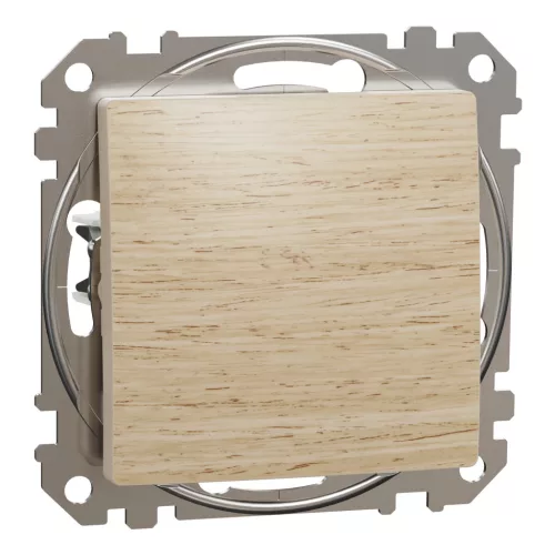 Schneider Electric SDD180111U egypólusú nyomó (N101), nyír burkolattal, rugós bekötés, kerét nélkül, süllyesztett, 10A 250V IP20 (Sedna Design / Elements)