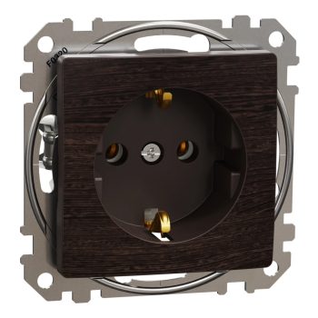   Schneider Electric Sedna SDD181026U földelt csatlakozóaljzat (dugalj), 2P+F, wenge burkolattal, rugós bekötés, keret nélkül, süllyesztett, 16A 250V IP20 (Sedna Design / Elements)