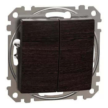   Schneider Electric SDD181105U csillárkapcsoló (105), wenge burkolattal, rugós bekötés, kerét nélkül, süllyesztett, 10A 250V IP20 (Sedna Design / Elements)