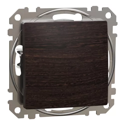 Schneider Electric SDD181111U egypólusú nyomó (N101), wenge burkolattal, rugós bekötés, kerét nélkül, süllyesztett, 10A 250V IP20 (Sedna Design / Elements)