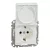 Schneider Electric SDD211023 vízmentes földelt csatlakozóaljzat (dugalj), biztonsági zsaluval (gyermekvédelemmel), csapófedéllel, 2P+F, fehér burkolattal, csavaros bekötés, keret nélkül, süllyesztett, 16A 250V IP44 (Sedna Design / Elements)