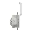 Schneider Electric SDD211023 vízmentes földelt csatlakozóaljzat (dugalj), biztonsági zsaluval (gyermekvédelemmel), csapófedéllel, 2P+F, fehér burkolattal, csavaros bekötés, keret nélkül, süllyesztett, 16A 250V IP44 (Sedna Design / Elements)